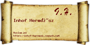 Inhof Hermész névjegykártya