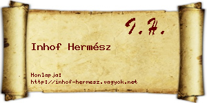 Inhof Hermész névjegykártya